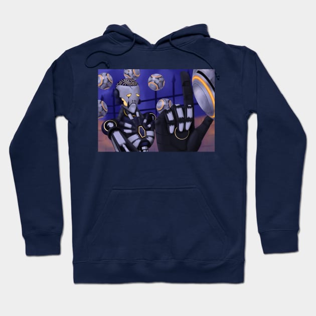 Spooky Robot Uncle Hoodie by Todd's Hollow